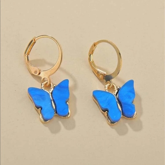 Brandy Melville Jewelry - Blue Brandy Melville Butterfly Earrings 🦋